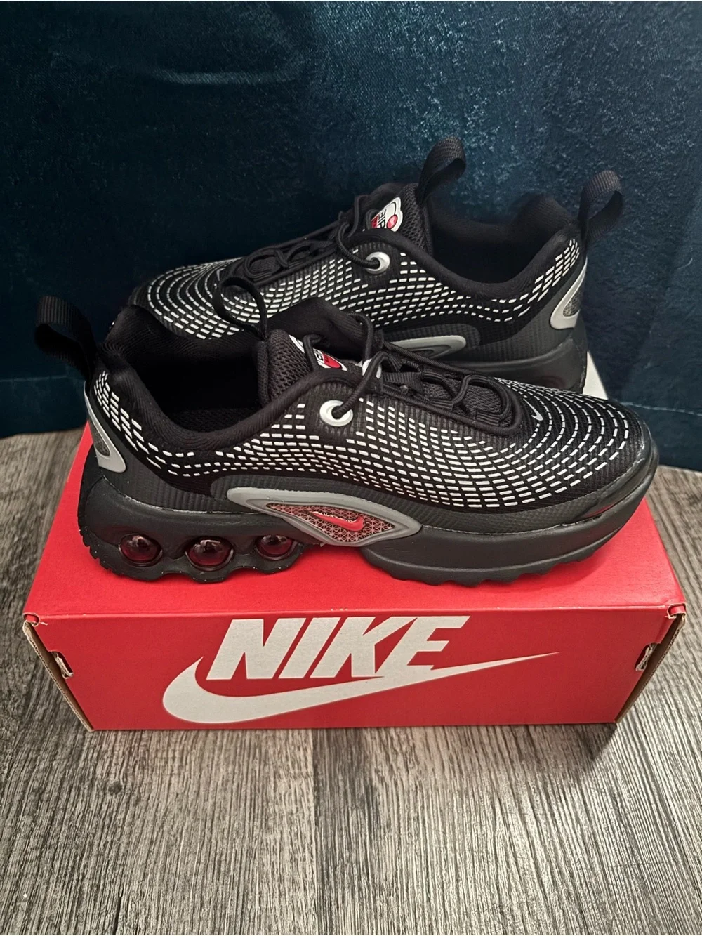 Nike Air Max Kids Black, Gray and Red Bubble